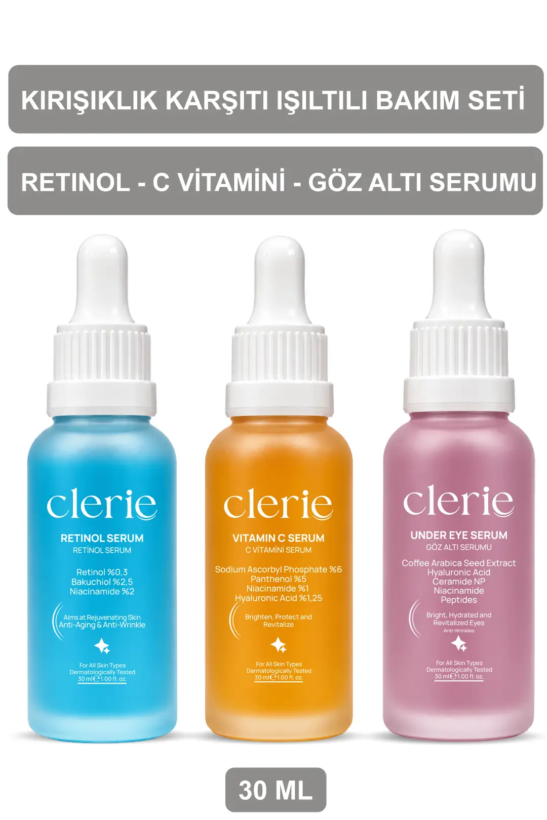 Product image: Clerie 3’lü Serum Bakım Seti