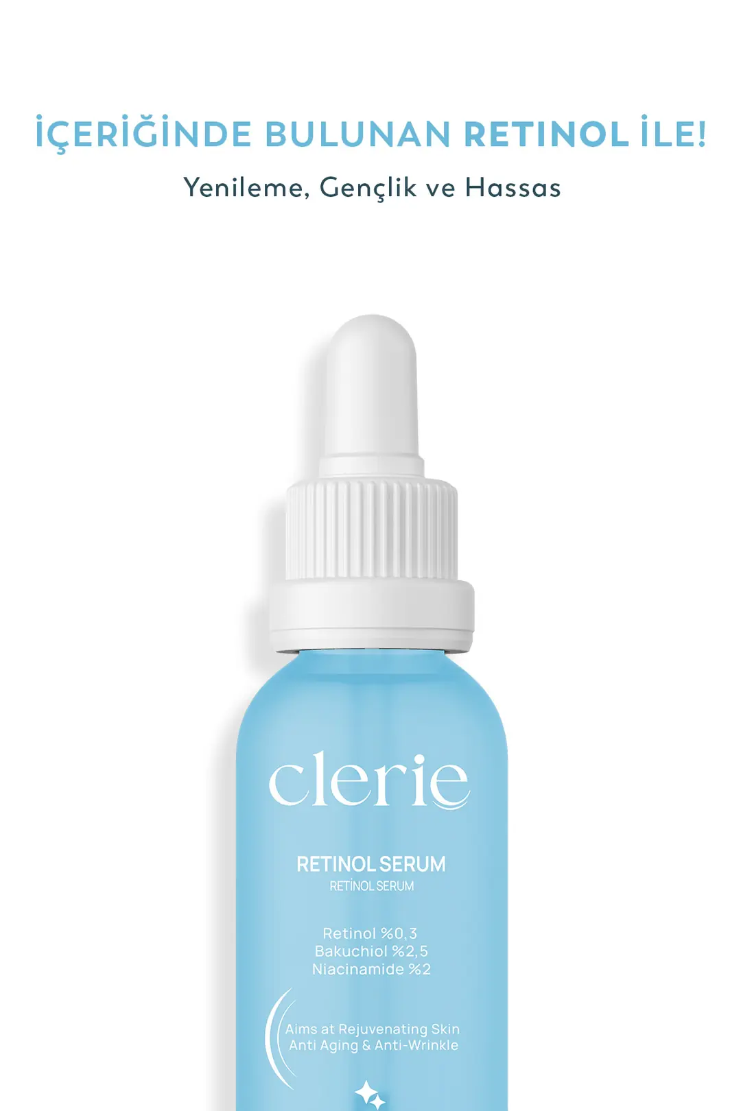 Clerie Retinol ve %2,5 Bakuchiol Destekli Bakım Serumu