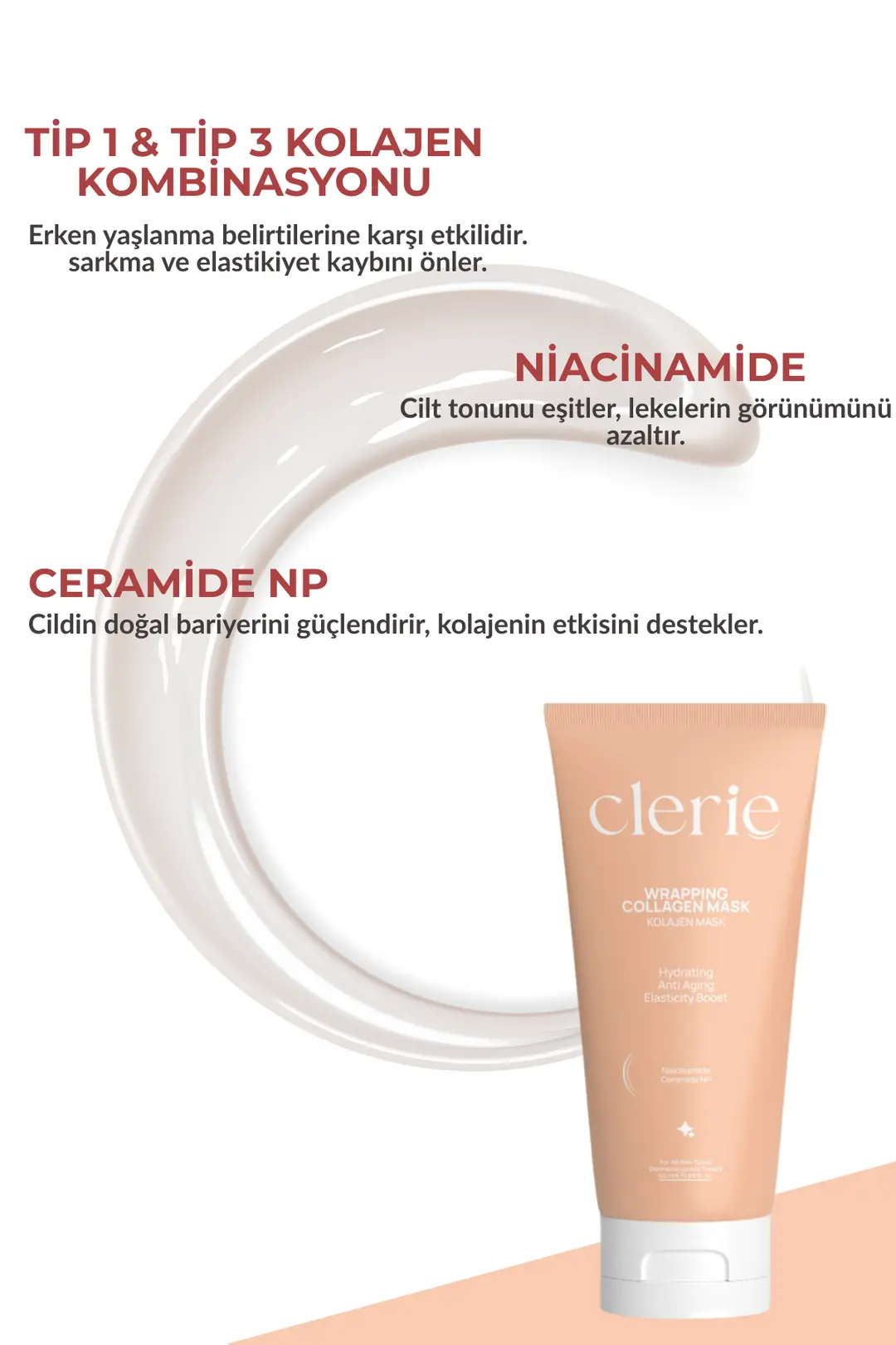 Clerie Kolajen Maske ve Beyazlatıcı Yüz ve Vücut Kremi Seti
