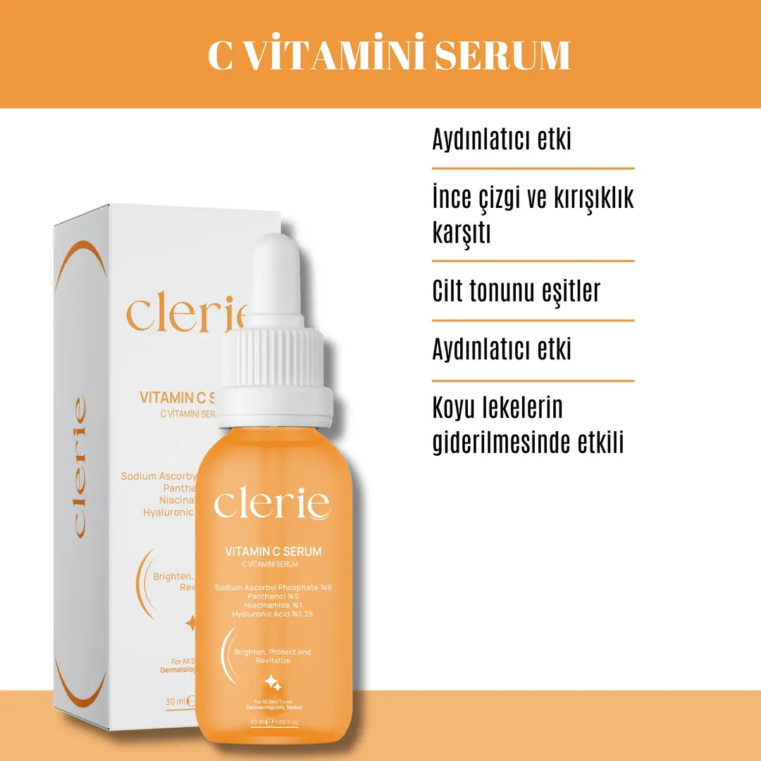 Clerie C Vitamini ve Niasinamid Aydınlatıcı Bakım Serumu