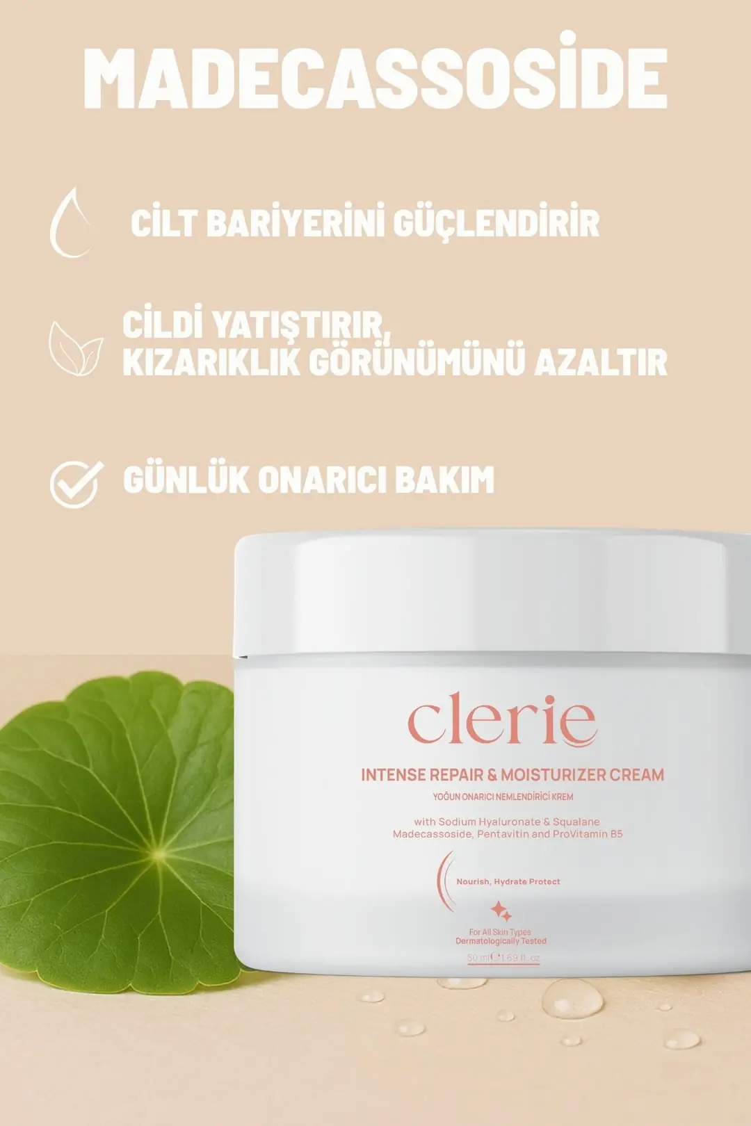 Clerie Bariyer Destekleyici Yoğun Nemlendirici Cica Krem