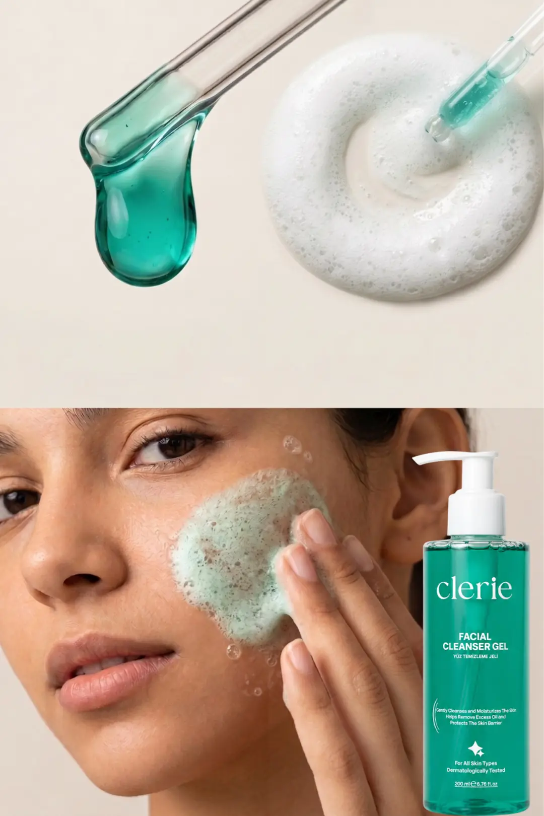 Clerie 2’li Yüz Temizleme Jeli – Arındırıcı, Gözenek ve Siyah Nokta Karşıtı, Yağ Dengeleyici Temizleme Jeli 2x200 ml