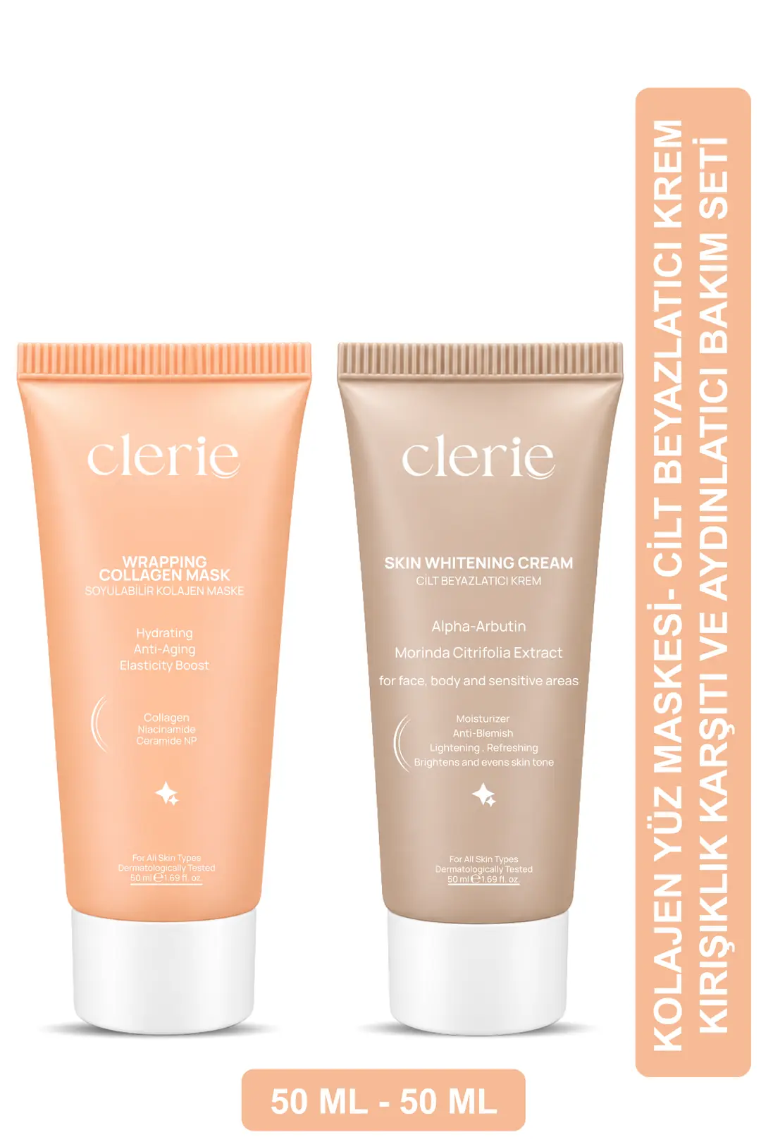 Product image: Clerie Kolajen Maske ve Beyazlatıcı Yüz ve Vücut Kremi Seti