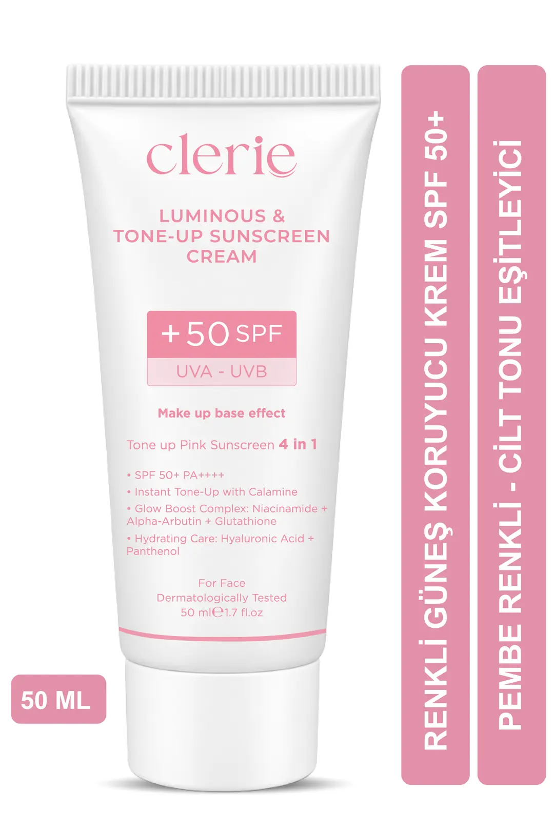 Ürün görseli: Clerie Tone-Up SPF 50+ Güneş Kremi 50 ml
