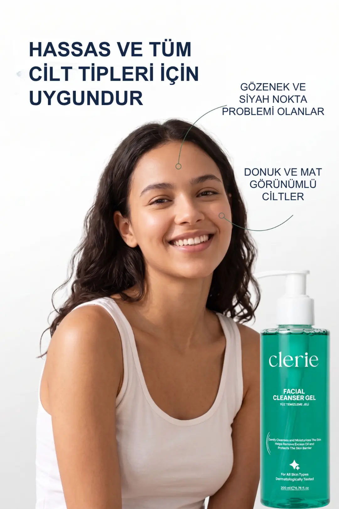 Clerie 2’li Yüz Temizleme Jeli – Arındırıcı, Gözenek ve Siyah Nokta Karşıtı, Yağ Dengeleyici Temizleme Jeli 2x200 ml